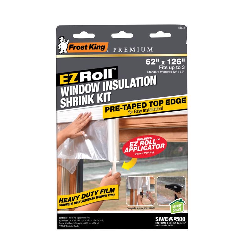 Frost King EZRoll Clear Indoor Window Film Insulator Kit 62 in. W X 126 in. L