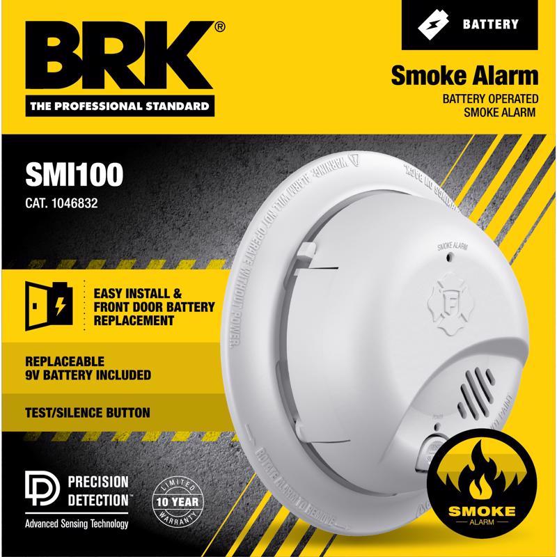 BRK Battery-Powered Ionization Smoke Detector 1 pk