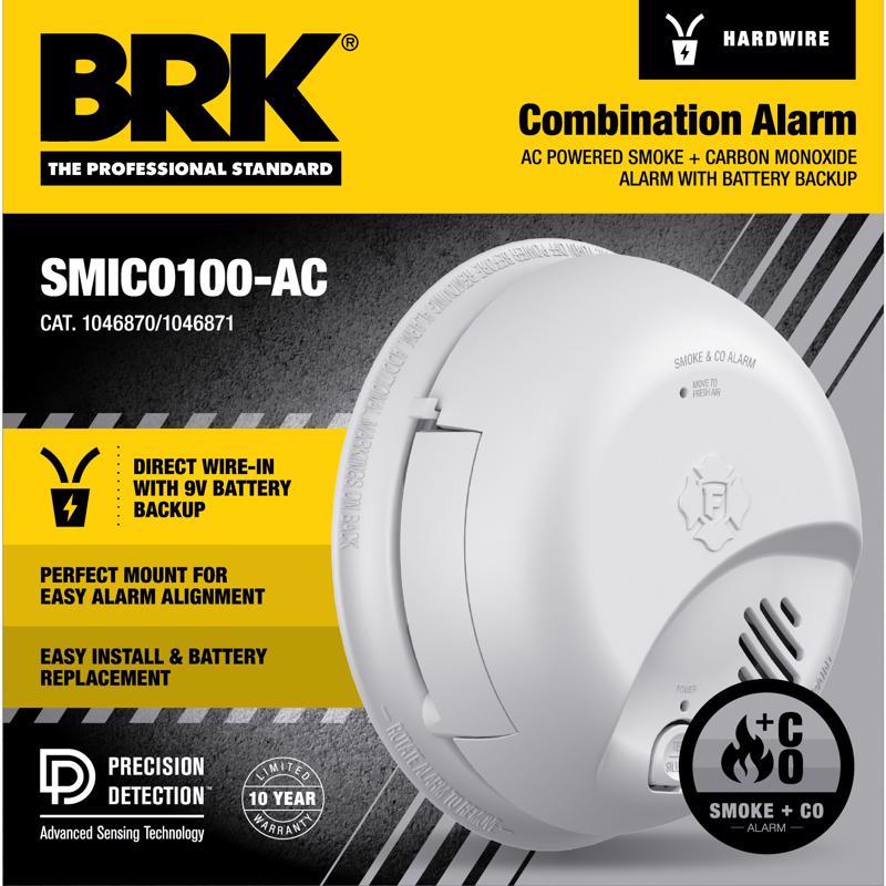 BRK Hard-Wired Ionization Smoke and Carbon Monoxide Detector 1 each