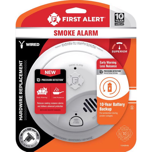 First Alert Interconnect Hard-Wired w/Battery Back-up Ionization Smoke Detector 1 pk