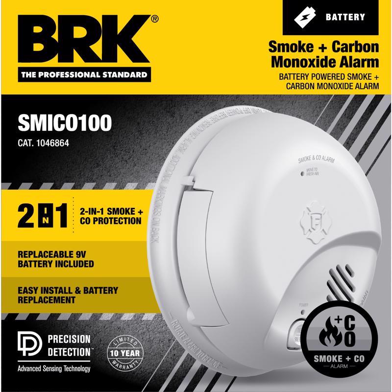 BRK Battery-Powered Ionization Smoke and Carbon Monoxide Detector 1 each