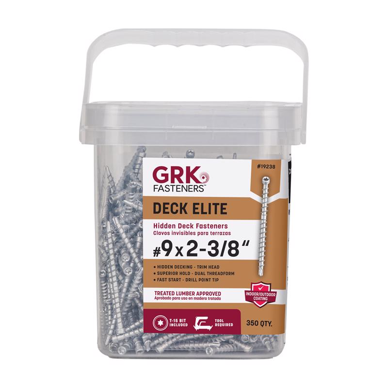 GRK Fasteners Deck Elite No. 9 in. X 2-3/8 in. L Silver Star Trim Head Deck Screws 350 pk