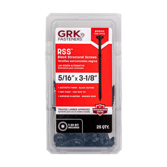 GRK Fasteners RSS 5/16 or No. 15 in. X 3-1/8 in. L Star W-Cut Structural Wood Screws 1 pk