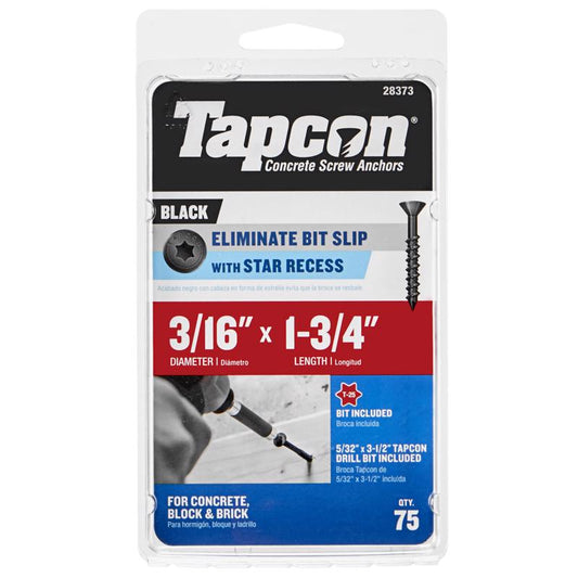 Tapcon 3/16 in. X 1-3/4 in. L Star Bugle Head High/Low Concrete Screws