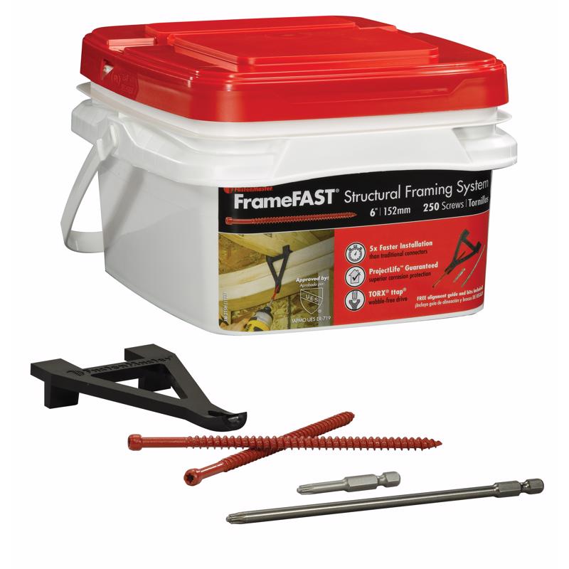 FastenMaster FrameFast 6 in. L Torx Ttap Bold Structural Wood Screws 250 pk