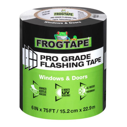 FrogTape Pro Grade 6 in. W X 75 ft. L Tape Flashing Tape Black