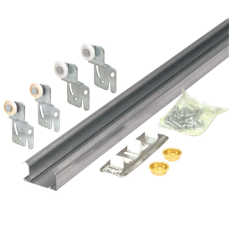 Prime-Line Galvanized Steel By-Pass Door Hardware Set 1 pk