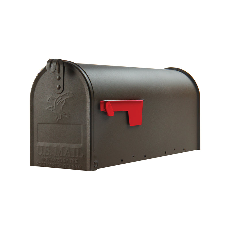 Gibraltar Mailboxes Elite Classic Galvanized Steel Post Mount Venetian Bronze Mailbox