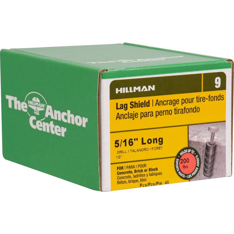 HILLMAN 5/16 in. D X 5/16 in. Long in. L Zinc Round Head Ribbed Anchor 40 pk