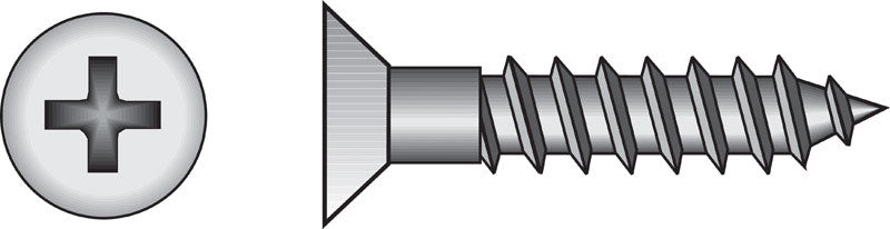 HILLMAN No. 9 X 1-1/4 in. L Phillips Coarse Wood Screws 100 pk