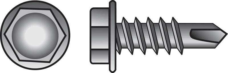 HILLMAN No. 10 X 2 in. L Hex Hex Washer Head Sheet Metal Screws 100 pk