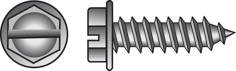 HILLMAN No. 10 X 1/2 in. L Slotted Hex Washer Head Sheet Metal Screws 100 pk