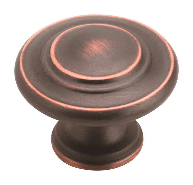 Amerock Inspirations Round Cabinet Knob 1-1/4 in. D 1 in. Oil Rubbed Bronze 10 pk