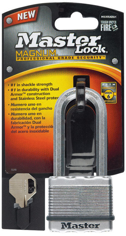 Master Lock 1-7/16 in. H X 2 in. W X 13/16 in. L Steel 4-Pin Cylinder Weather-Resistant Padlock