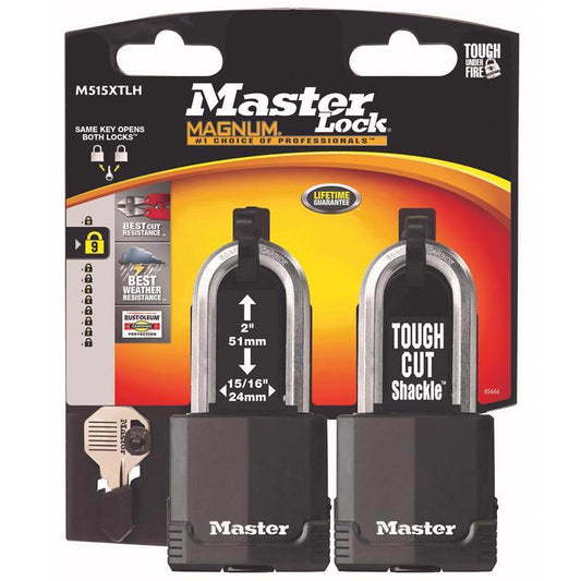 Master Lock Magnum 2 in. H X 1-5/16 in. W X 2 in. L Steel Ball Bearing Locking Weather-Resistant Pad