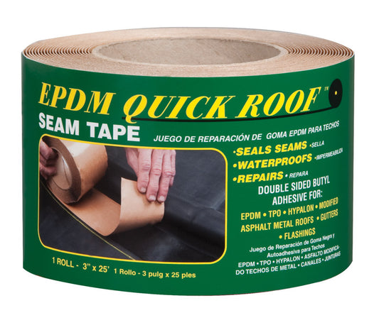 Quick Roof 3 in. W X 25 ft. L Tape Roof Seam Tape Black