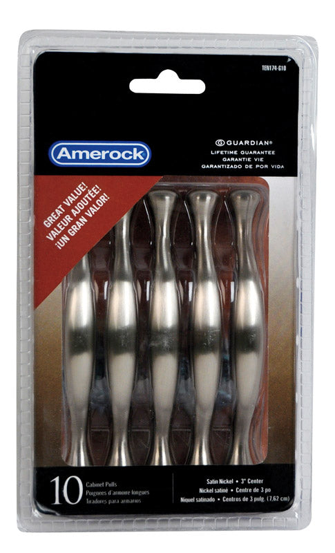 Amerock Allison Cabinet Pull 3 in. Satin Nickel Gray 10 pk