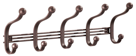 iDesign 15-1/4 in. L Bronze Silver Steel Large York Lyra 5-Hook Rack 1 pk