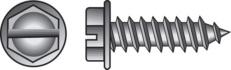 HILLMAN No. 12 X 2 in. L Slotted Hex Washer Head Sheet Metal Screws 100 pk