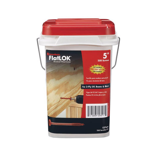 FastenMaster FlatLok No. 14 X 5 in. L Torx Ttap Epoxy Coarse Wood Screws 250 pk