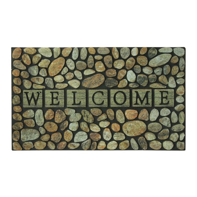 Sports Licensing Solutions 18 in. W X 30 in. L Multi-Color Pebble Welcome Rubber Door Mat