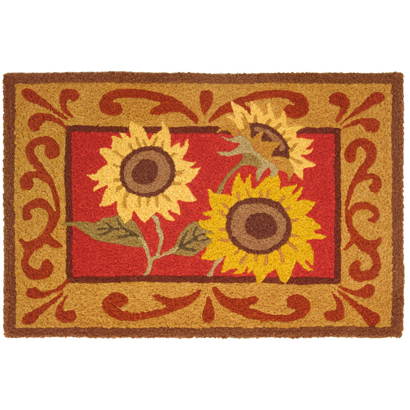 Jellybean 20 in. W X 30 in. L Multi-Color Provence Sunflowers Polyester Accent Rug