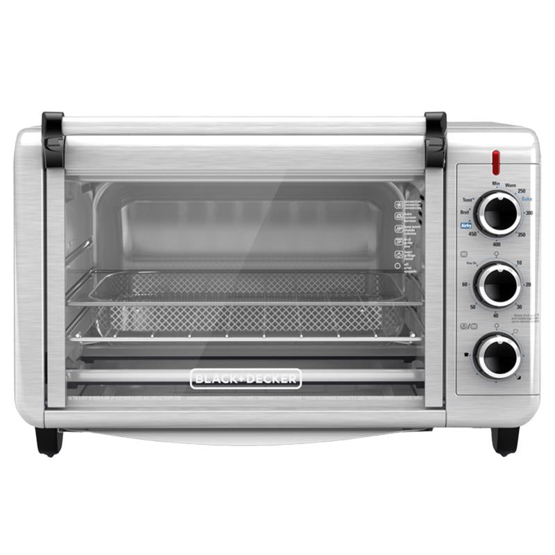 Black+Decker Crisp 'N Bake Stainless Steel Black/Silver 6 slot Toaster Oven w/Air Fry 11.2 in. H X 1