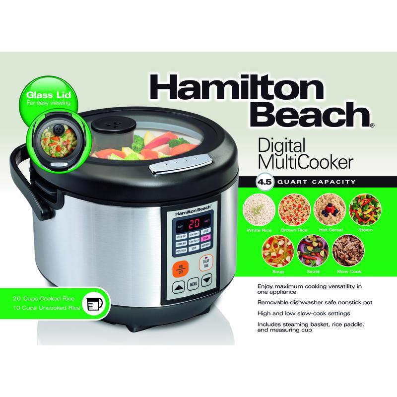 Hamilton Beach 4.5 qt Silver Stainless Steel Programmable Multi-Cooker