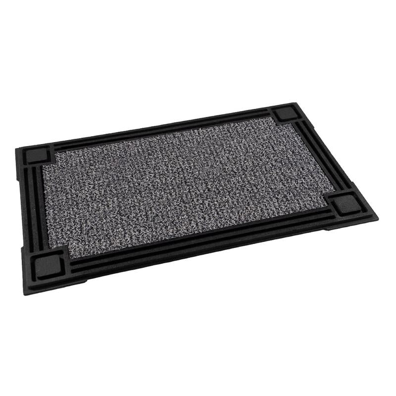 GrassWorx Clean Machine 30 in. W X 18 in. L Black/Gray Capitol Astroturf Door Mat