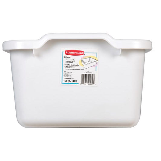 Rubbermaid 15.5 in. L X 12.75 in. W X 7.75 in. H White Plastic Dish Pan