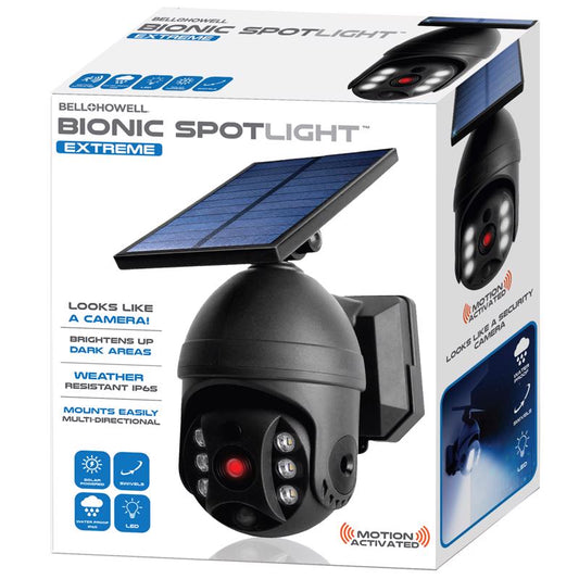 Bell & Howell Bionic Motion-Sensing Solar Powered LED Black Spotlight