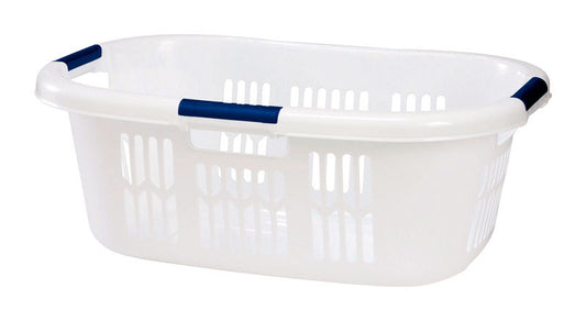 Rubbermaid Hip-Hugger White Plastic Laundry Basket