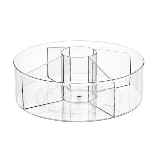 InterDesign Clear Divided Kitchen Bin 4.5 in. H X 11.5 in. W X 11.5 in. D