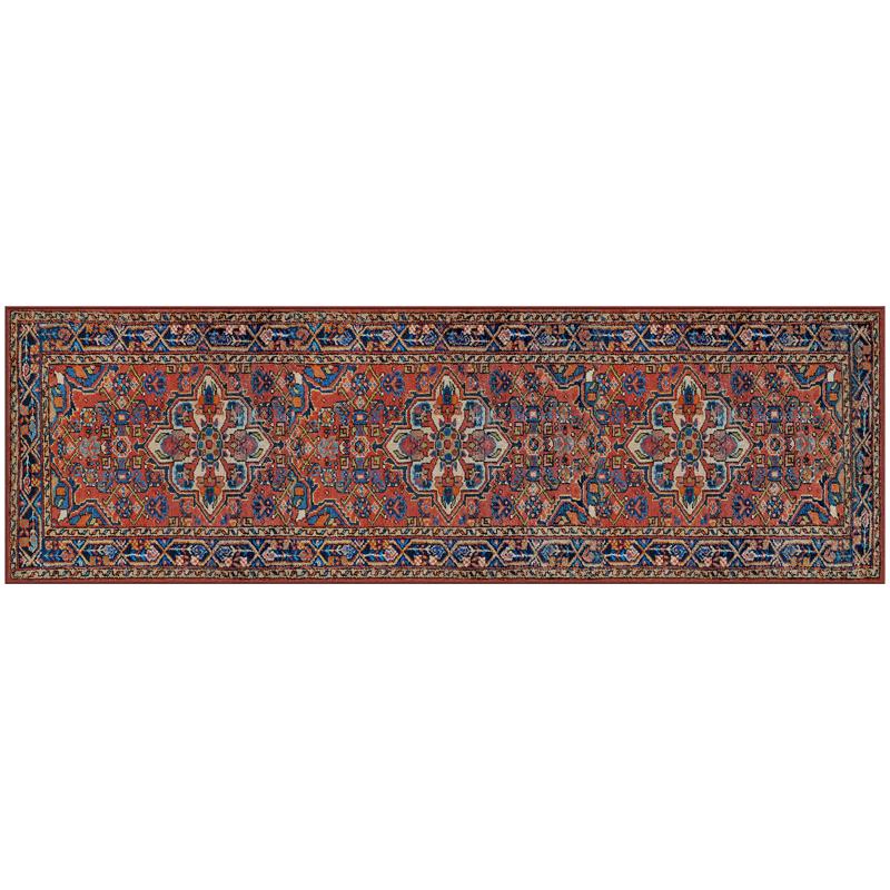 Gel Pro NeverMove Esther 24 in. W X 76 in. L Vintage Red Tribal Polyester Runner Rug