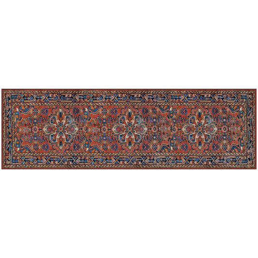 Gel Pro NeverMove Esther 24 in. W X 76 in. L Vintage Red Tribal Polyester Runner Rug