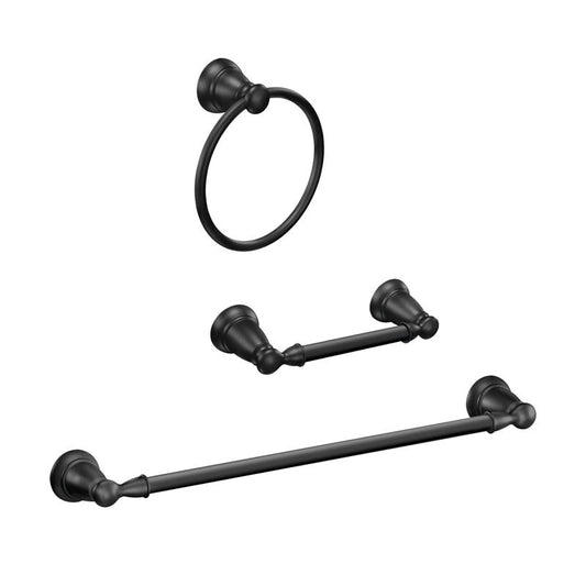 Moen Banbury Matte Black Black Zinc Bath Accessory Set