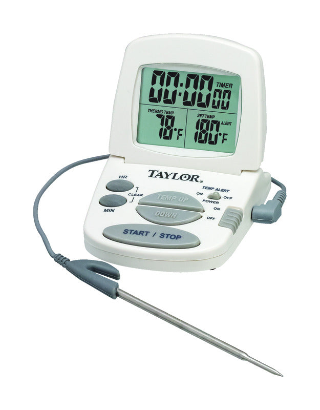 Taylor Instant Read Digital Probe Thermometer w/ Alarm & Timer