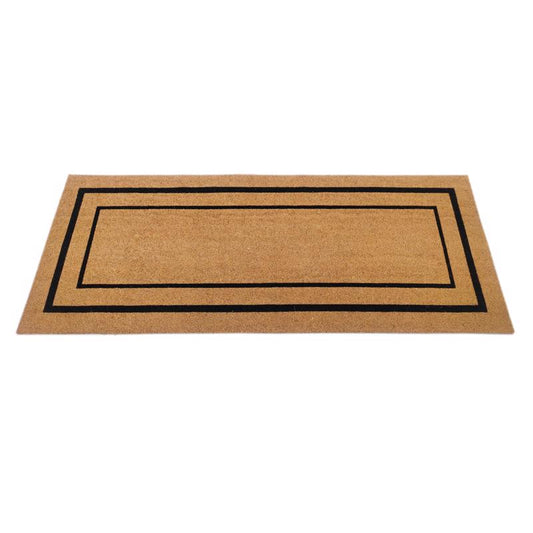 First Concept 24 in. W X 60 in. L Black/Natural Coir/Vinyl Door Mat