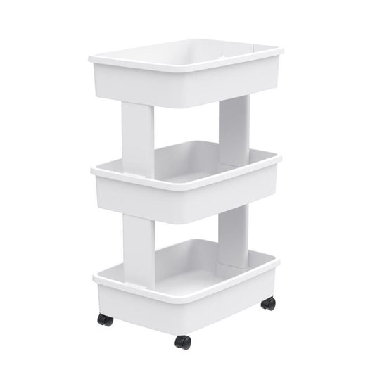 Starplast White Storage Tote w/Wheels 27.2 in. H X 12.5 in. W X 17.4 in. D