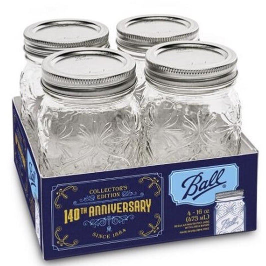 Ball 140th Anniversary Regular Mouth Commemorative Jar 1 pt 4 pk