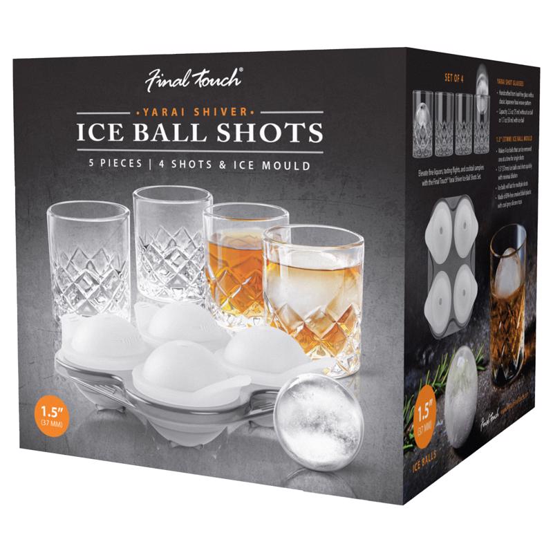 Final Touch 2.5 oz Clear Glass Yarai Shot Glass Set