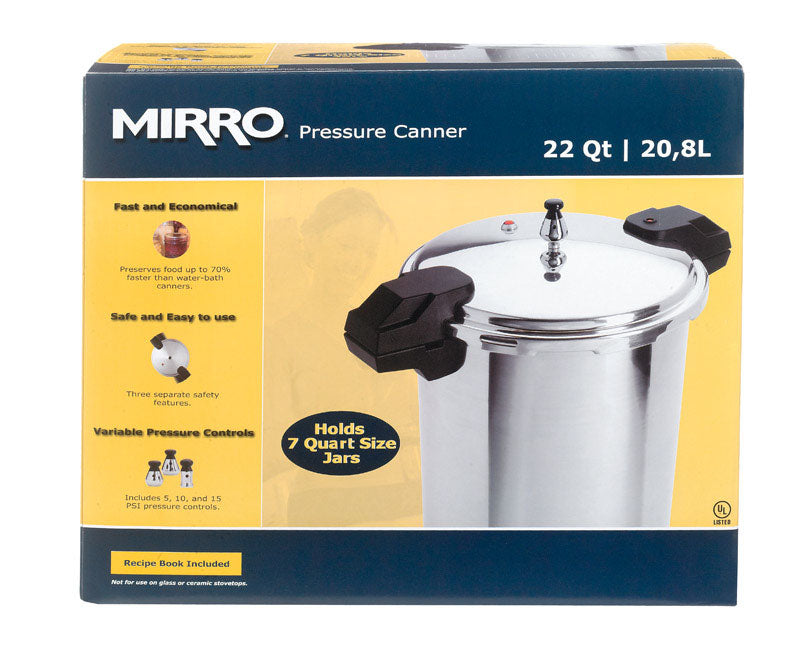 Mirro Polished Aluminum Pressure Cooker and Canner 22 qt