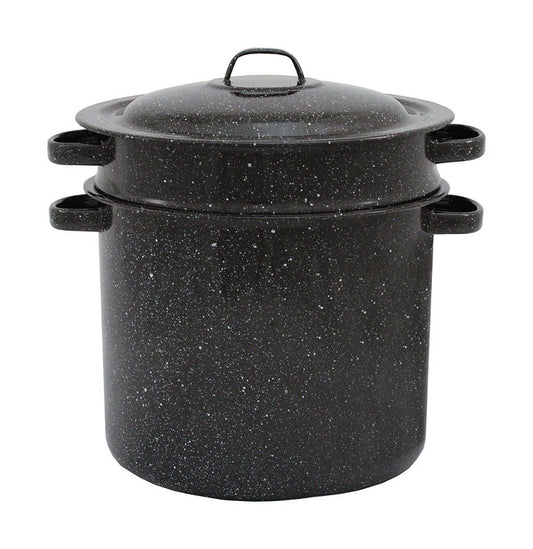 Granite Ware Ceramic Over Steel Blancher 7.5 qt Black