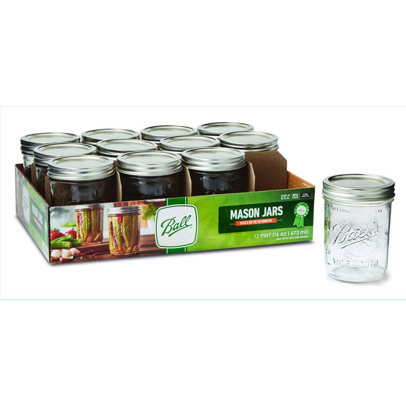 Ball Wide Mouth Mason Jar 16 oz 12 pk