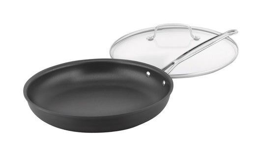 Cuisinart Chef's Classic Aluminum Skillet w/Lid 12 in. Black