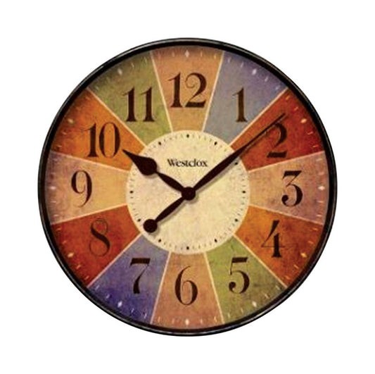 Westclox 12 in. L X 12 in. W Indoor Casual Analog Wall Clock Glass/Plastic Multicolored