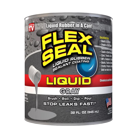 Flex Seal Family of Products Flex Seal Gray Liquid Rubber Sealant Coating 32 oz