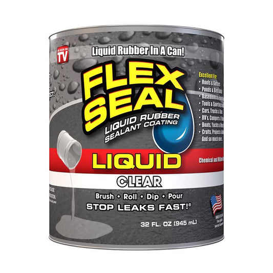 Flex Seal Family of Products Flex Seal Clear Liquid Rubber Sealant Coating 32 oz