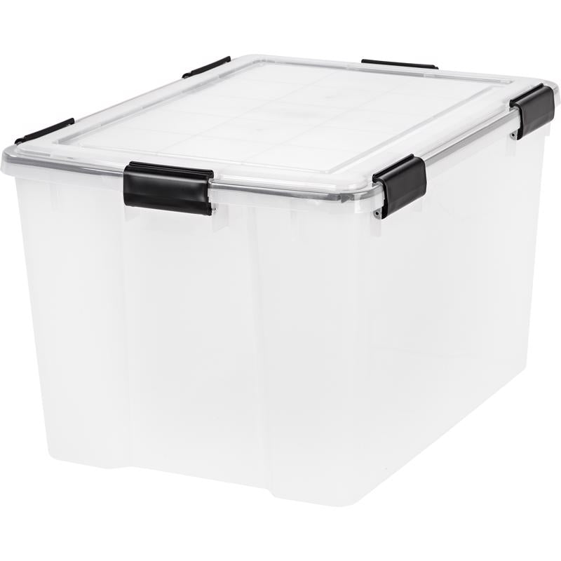 IRIS WEATHERPRO 74 qt Clear Storage Tote 14.5 in. H X 17.75 in. W X 23.6 in. D Stackable