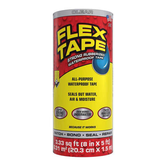 Flex Seal Family of Products Flex Tape 8 in. W X 5 ft. L Clear Waterproof Repair Tape